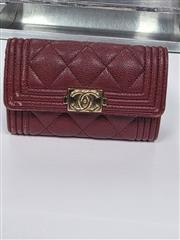 CHANEL CAVIAR QUILTED COMPACT BOY WALLET